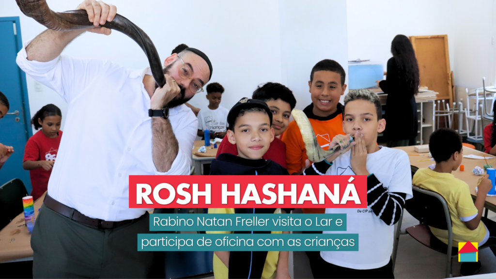 Rabino Natan Freller participa de oficina com as crianças do Lar